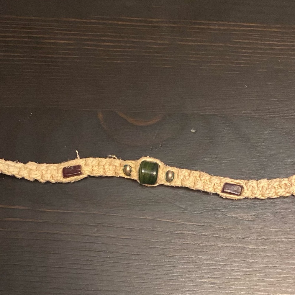 🔸Emerald Beaded Hemp Bracelet/Anklet🔸